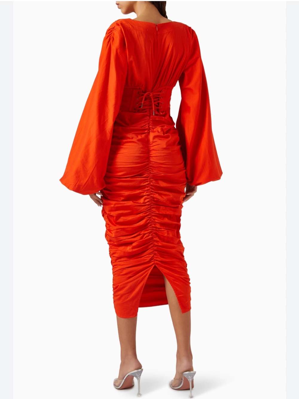 ANDREA IYAMAH Long Sleeve V-Neck Ruched Dress, can fit small-medium - Picture 15 of 16